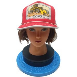 Vintage 1988 Caterpillar Inc. Cap Mesh Snap Back Red Rope Trucker Foam Mesh Hat